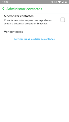 captura de pantalla | Administrar contactos