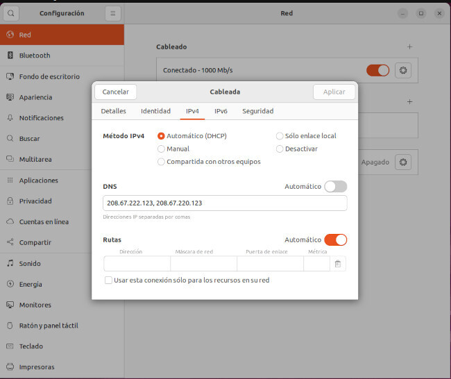 FamilyShield Configuración Ubuntu
