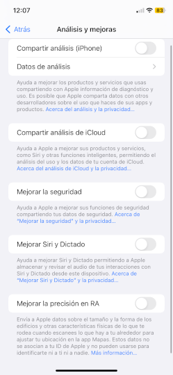 Configuración Siri