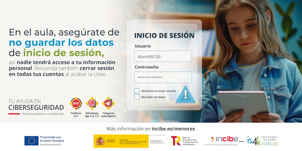 INCIBE | Menores: Visual Dispositivos en el aula