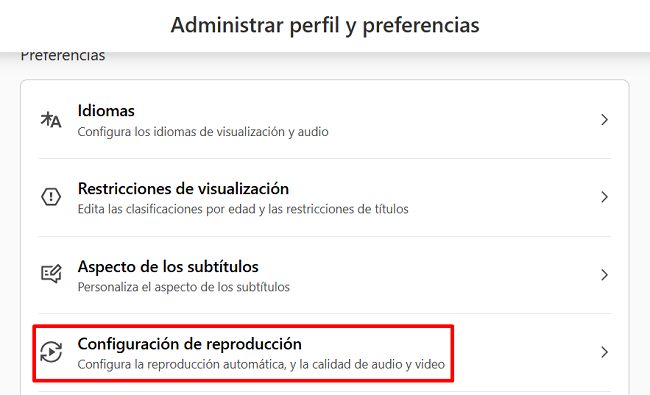 Configuración de la reproducción automática Netflix