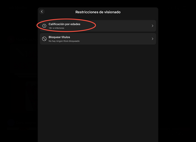 Restricciones de visionado Netflix
