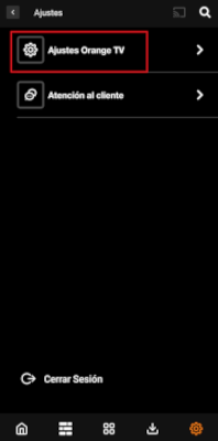 Ajustes App Orange TV