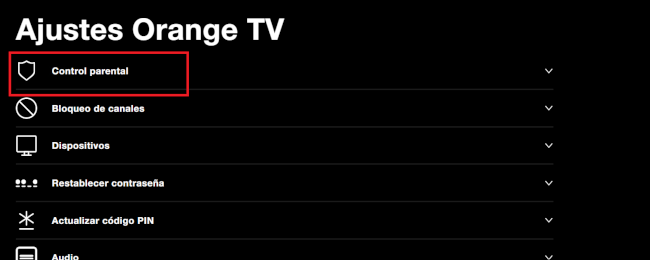 Control parental Orange TV