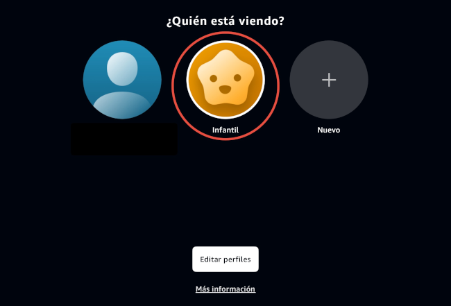 Perfil infantil de Prime Video