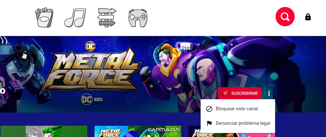 Bloqueo canal Youtube Kids