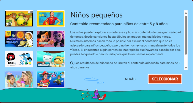 Contenido recomendado YouTube Kids