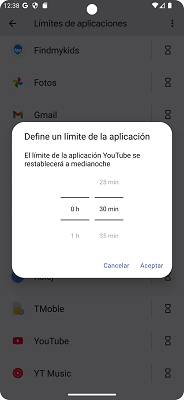 Definir un límite de aplicación Android