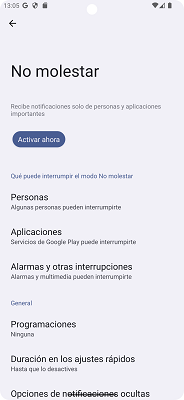 Modo no molestar Android