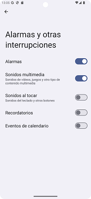 Categoría Alarmas y otras interrupciones Android