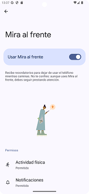 Usar mirar al frente Android