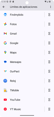 Límites de aplicaciones Android