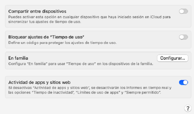Ajustes del sistema MacOS