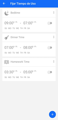 Fijar tiempo de uso FamilyTime
