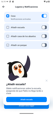 Lugares y notificaciones FindMyKids