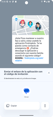 Enlace a la aplicación FindMyKids
