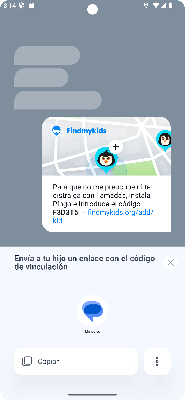 Envío de enlace de vinculación FindMyKids