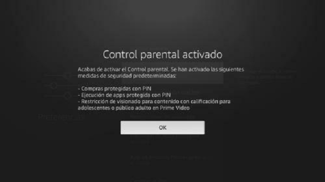 Control parental activado Fire TV