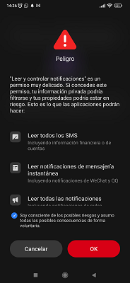 Permisos de notificaciones FamiSafe
