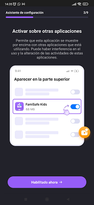 Aviso sobre otras aplicaciones FamiSafe