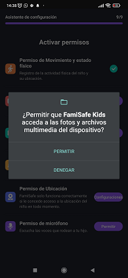 Permitir acceso a archivos multimedia FamiSafe