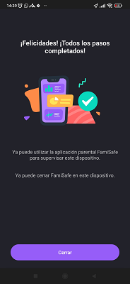 Pasos completados FamiSafe