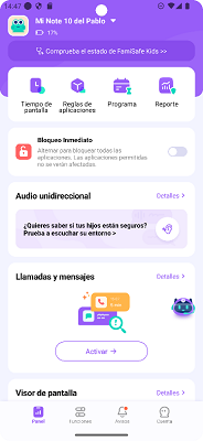 Página principal FamiSafe