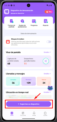 Pantalla principal FamiSafe