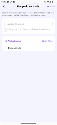 Tiempo de inactividad FamiSafe