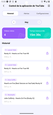 Historial YouTube FamiSafe