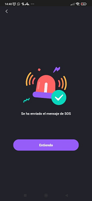 Envío de mensaje SOS FamiSafe