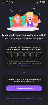 Introducir código seis dígitos FamiSafe