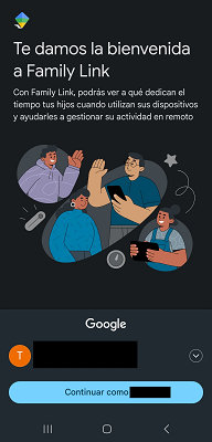 Inicio sesión Google Family Link