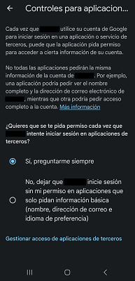 Controles para aplicaciones Google Family Link