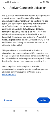 Activar compartir ubicación Google Family Link
