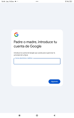 Introducir cuenta Google Family Link