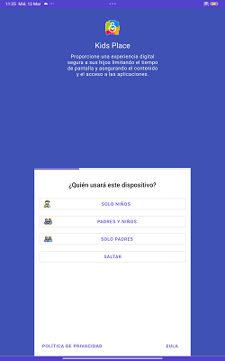 Uso del dispositivo KidsPlace