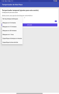 Selección de usuario KidsPlace