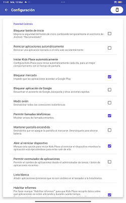 Configuración KidsPlace