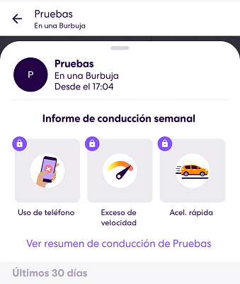 Informe de conducción semanal Life360