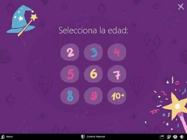 Selección de la edad Magic Desktop