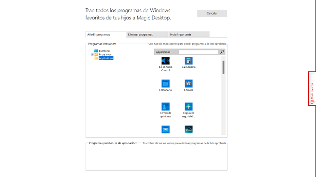 Cargar aplicaciones y programas Magic Desktop