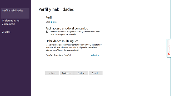Perfil y habilidades Magic Desktop