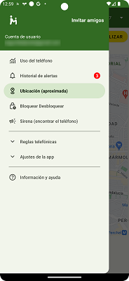 Menú desplegable MMGuardian