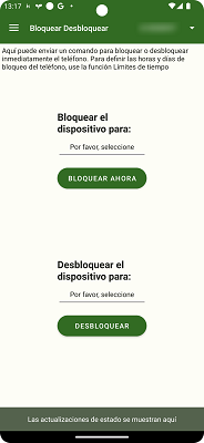 Bloquear o desbloquear teléfono MMGuardian