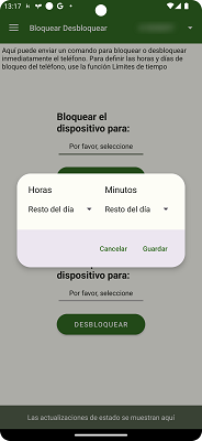 Bloquear o desbloquear teléfono MMGuardian