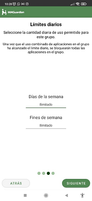 Límites diarios MMGuardian