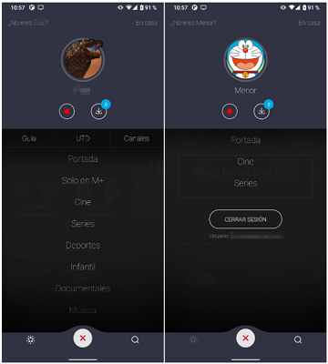 Listado opciones de visualización Movistar Plus+