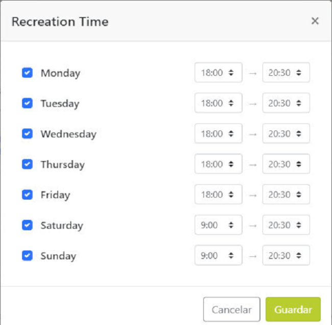 Programación horaria NextDNS