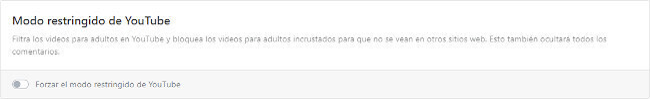 Modo restringido de YouTube NextDNS